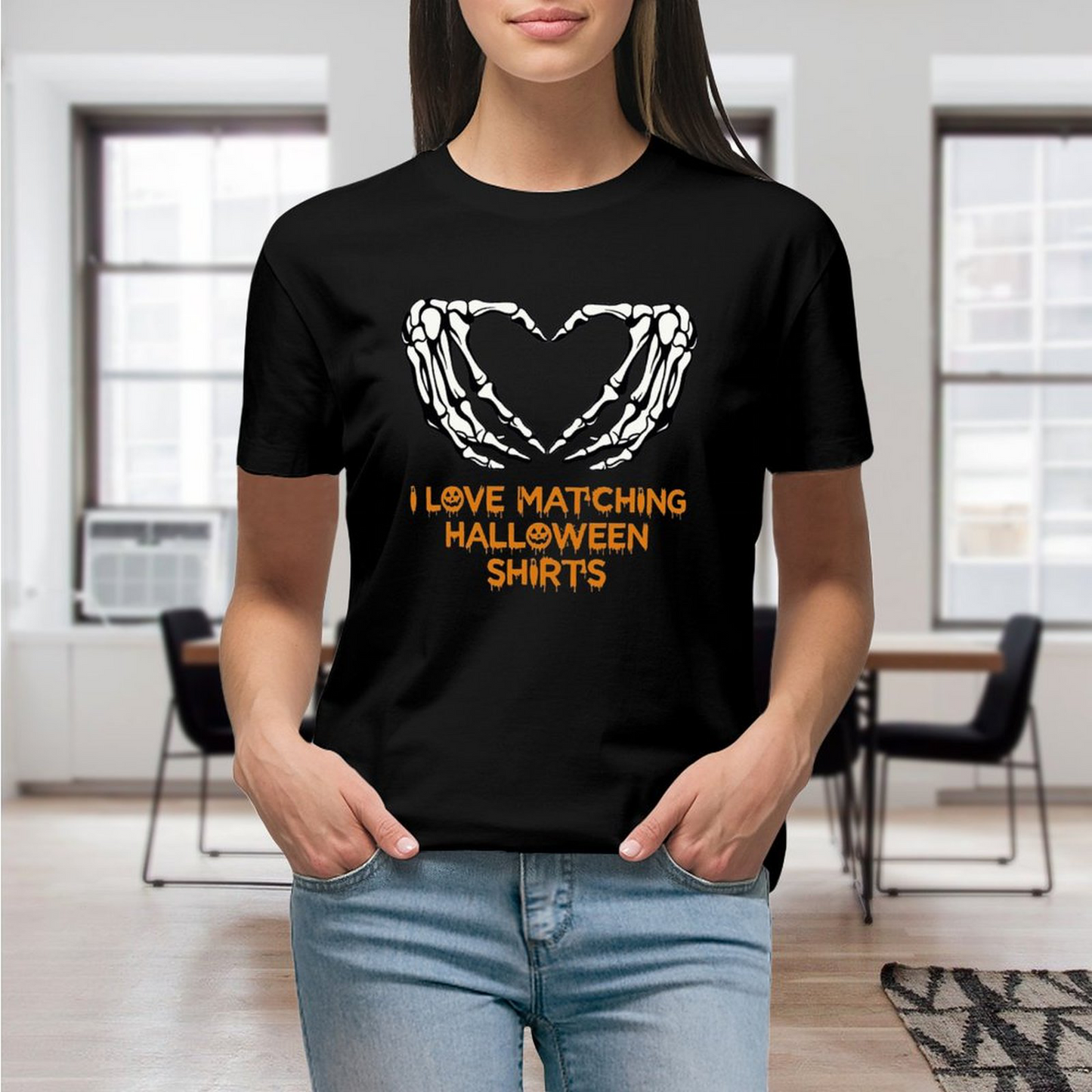 Female T-shirt I Love Matching Halloween