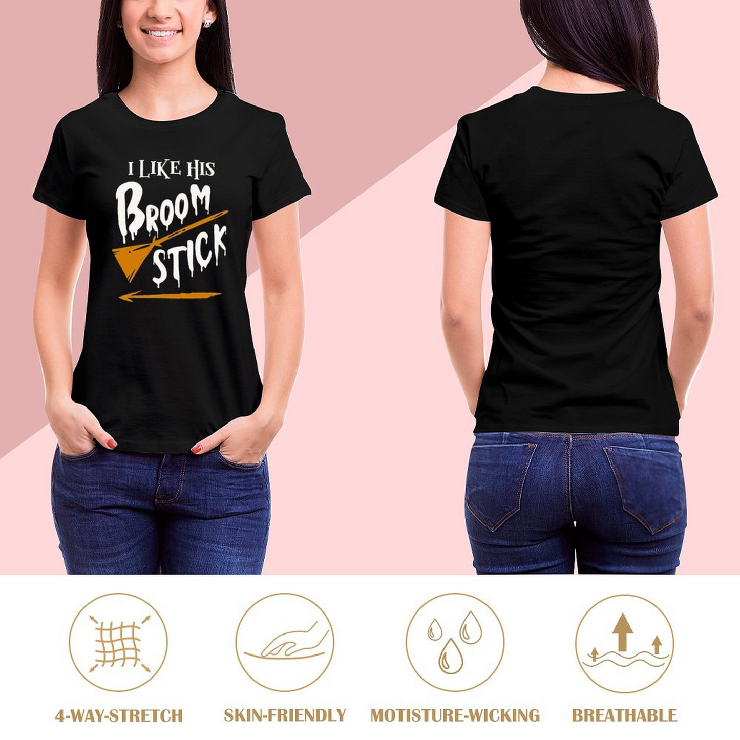 Female T-shirt Ilikehis Broomstick