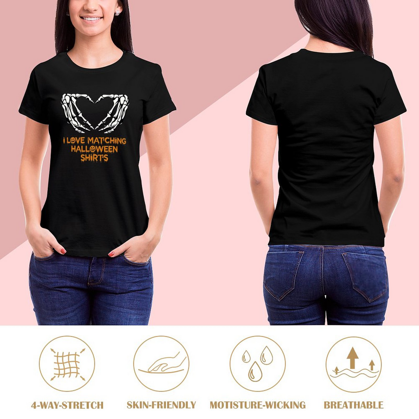 Female T-shirt I Love Matching Halloween