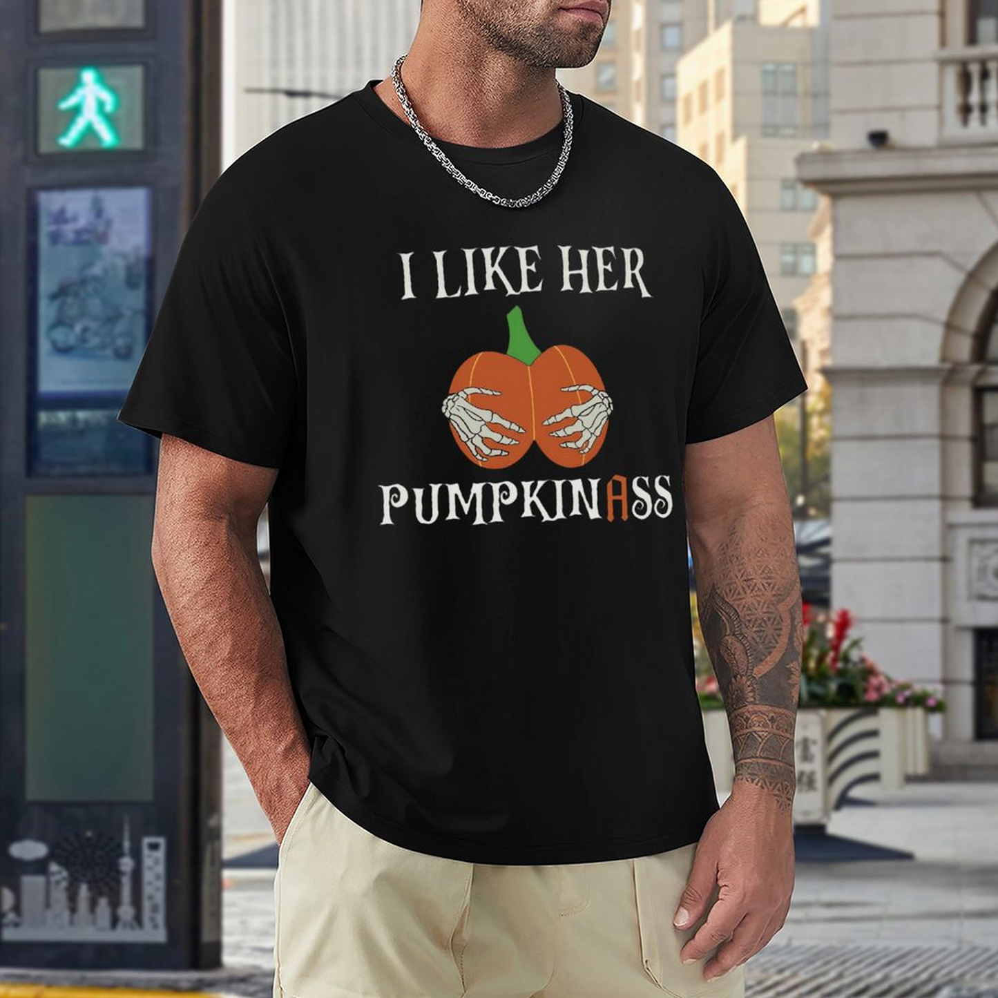 Men's T-shirt I Like Her Pumpkinass