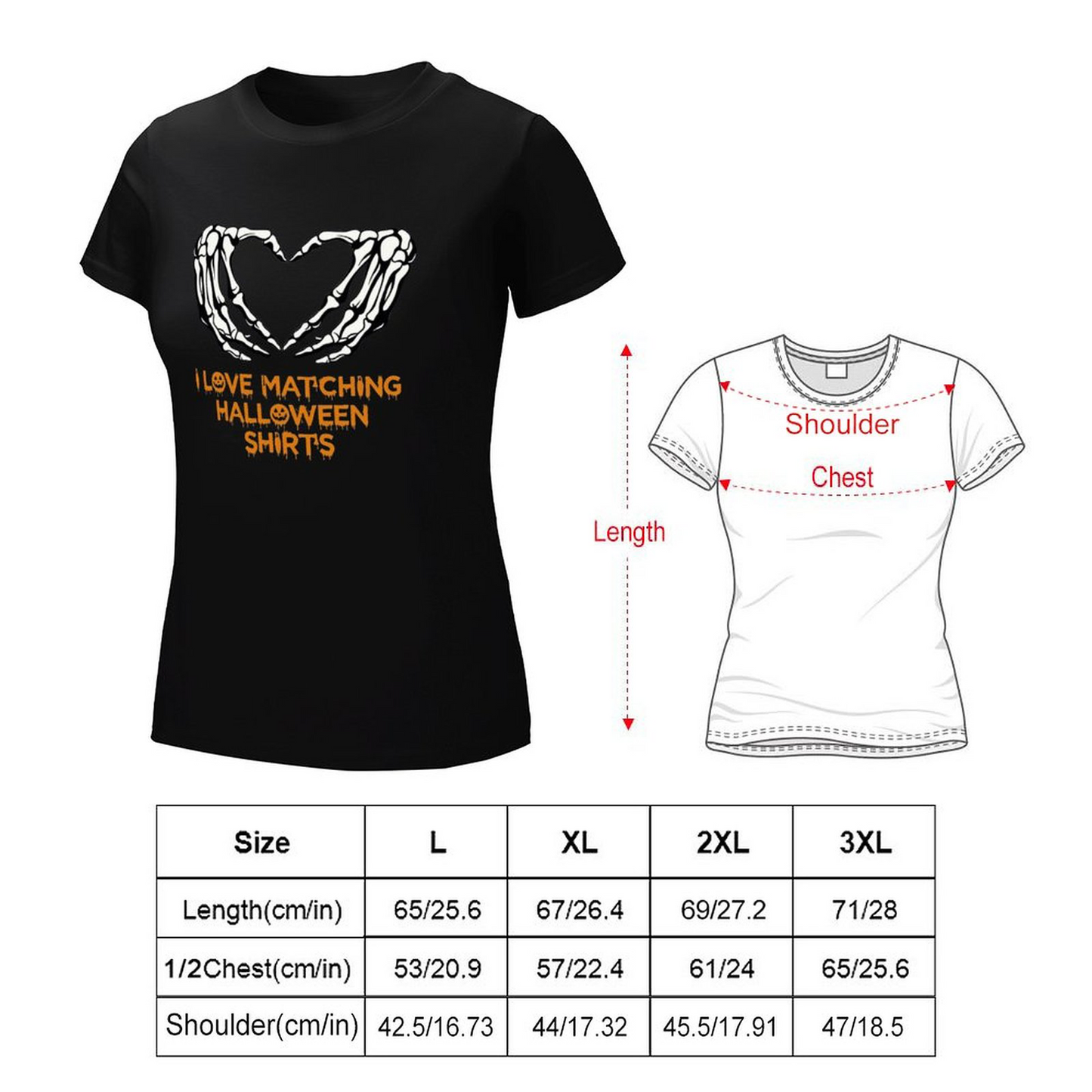 Female T-shirt I Love Matching Halloween