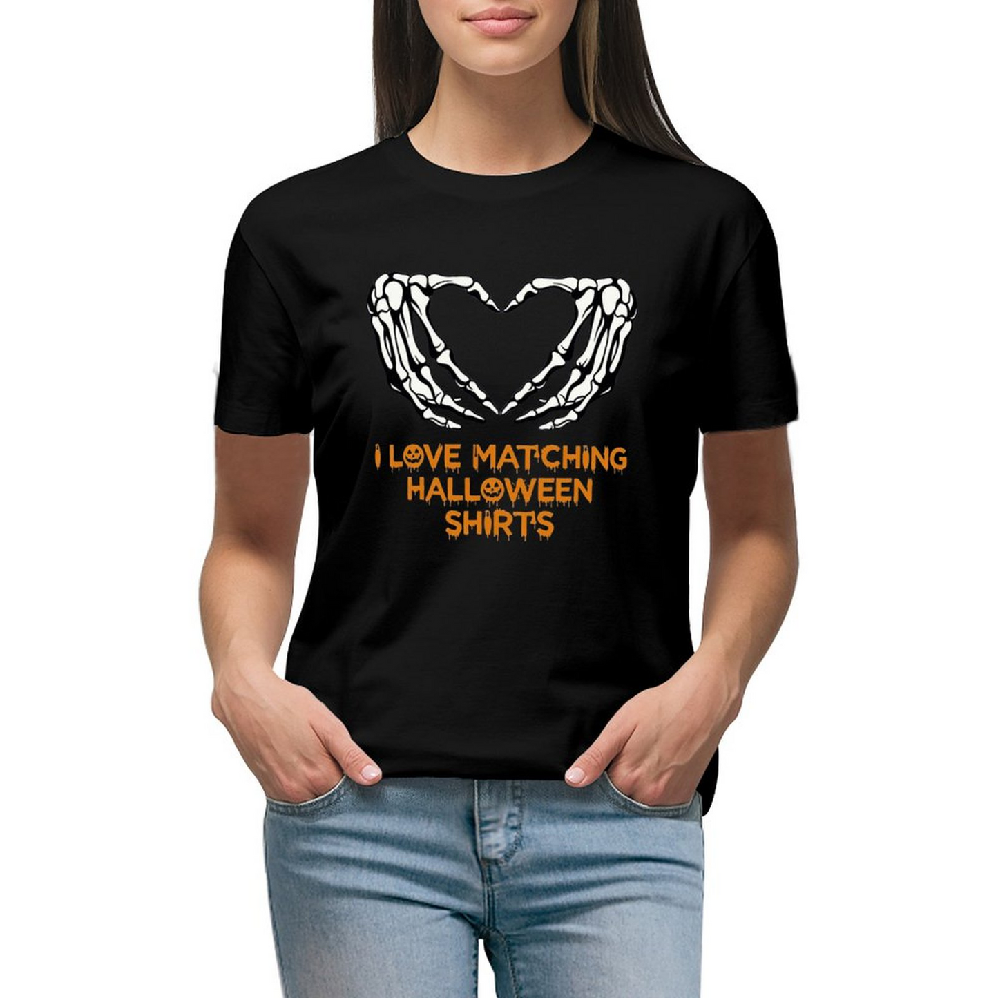 Female T-shirt I Love Matching Halloween