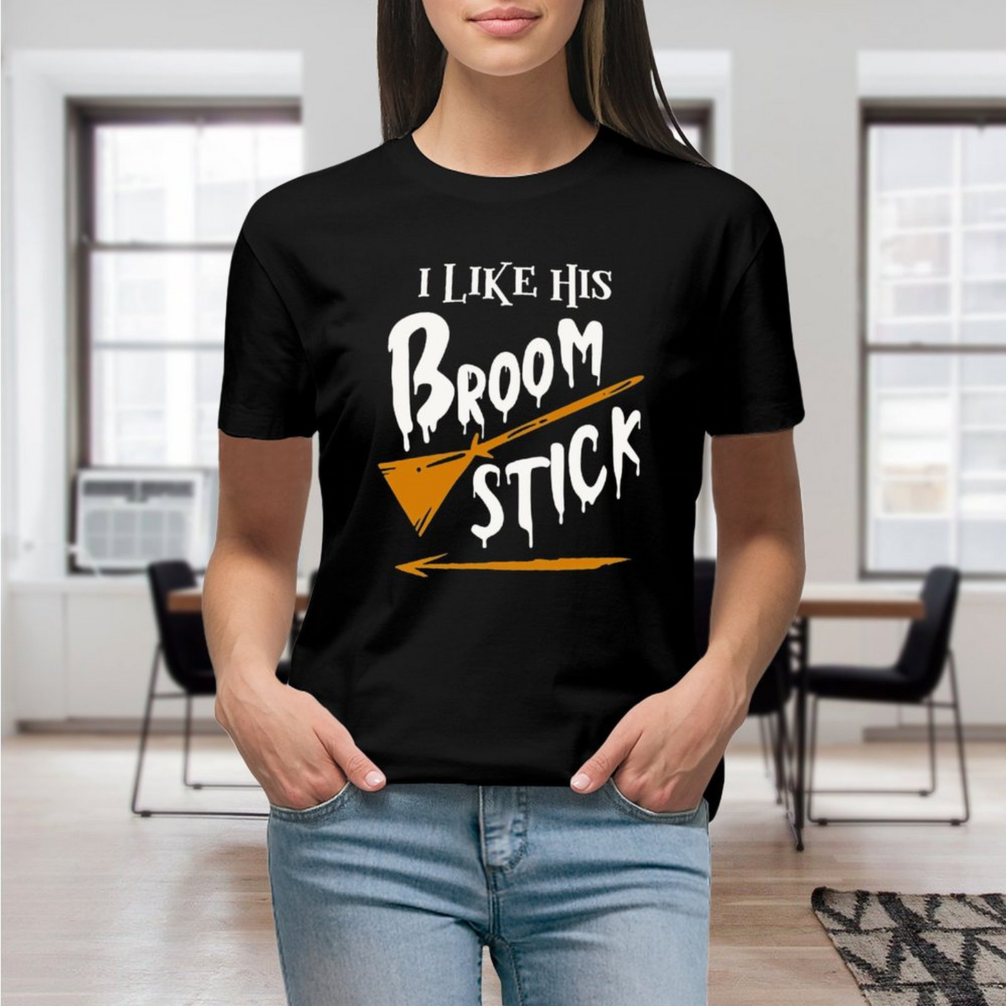 Female T-shirt Ilikehis Broomstick
