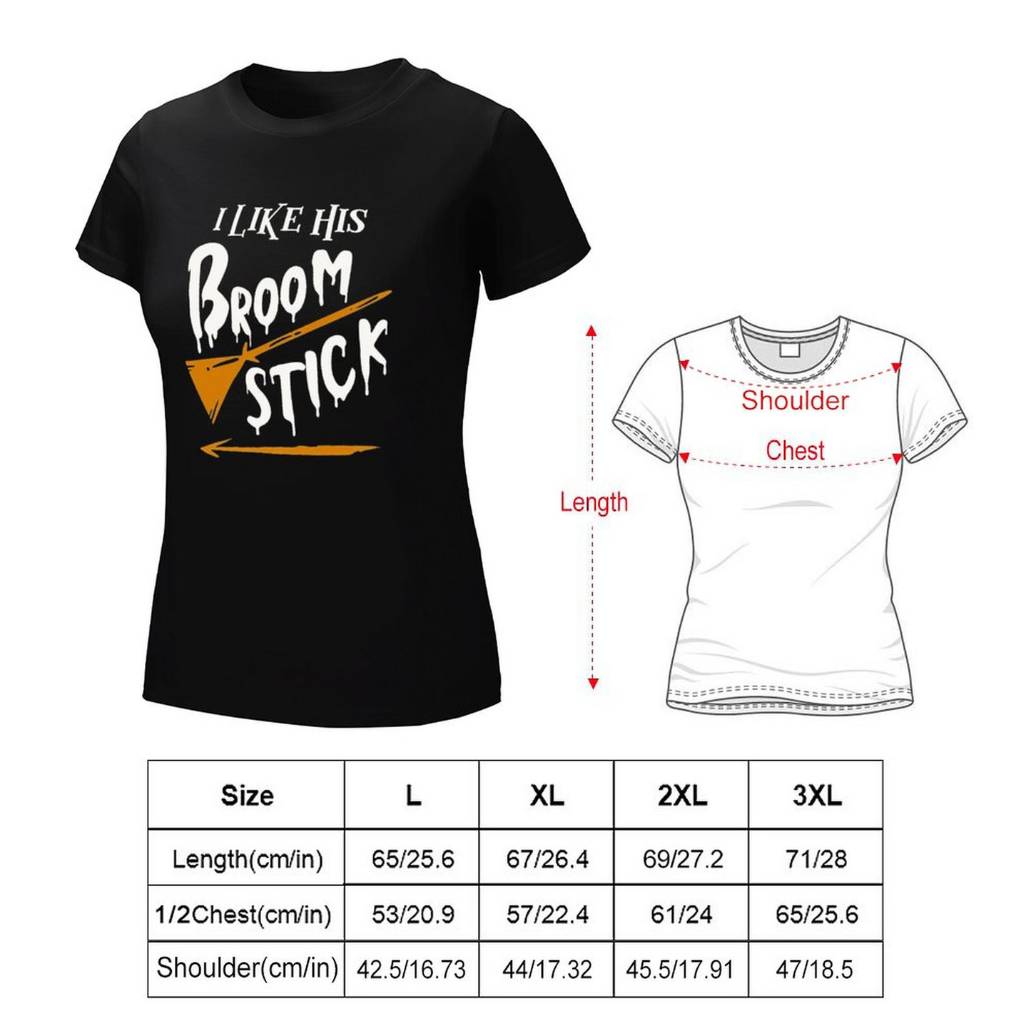 Female T-shirt Ilikehis Broomstick