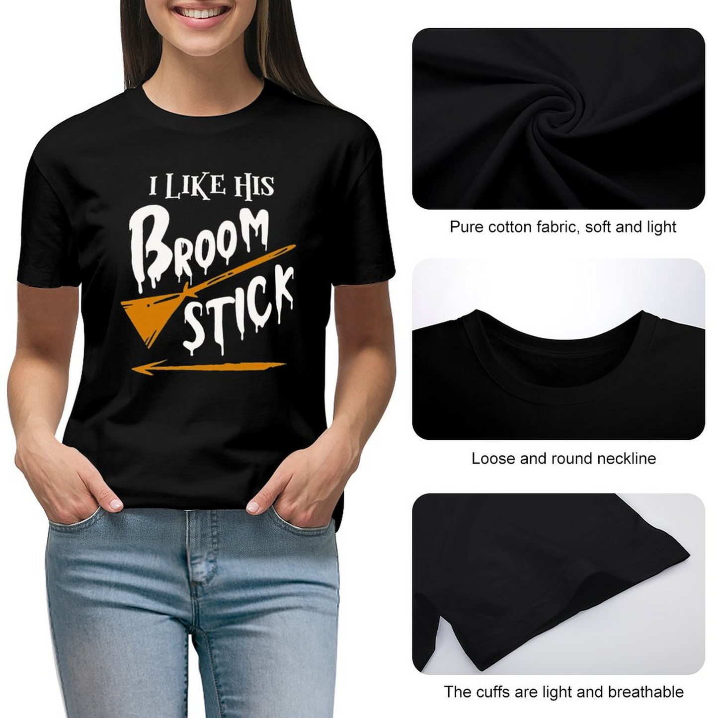 Female T-shirt Ilikehis Broomstick