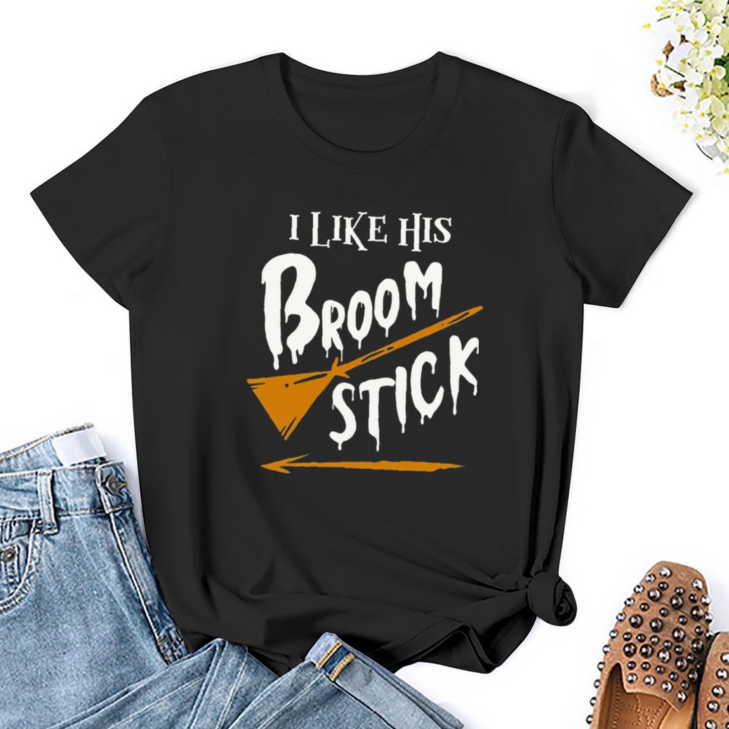 Female T-shirt Ilikehis Broomstick