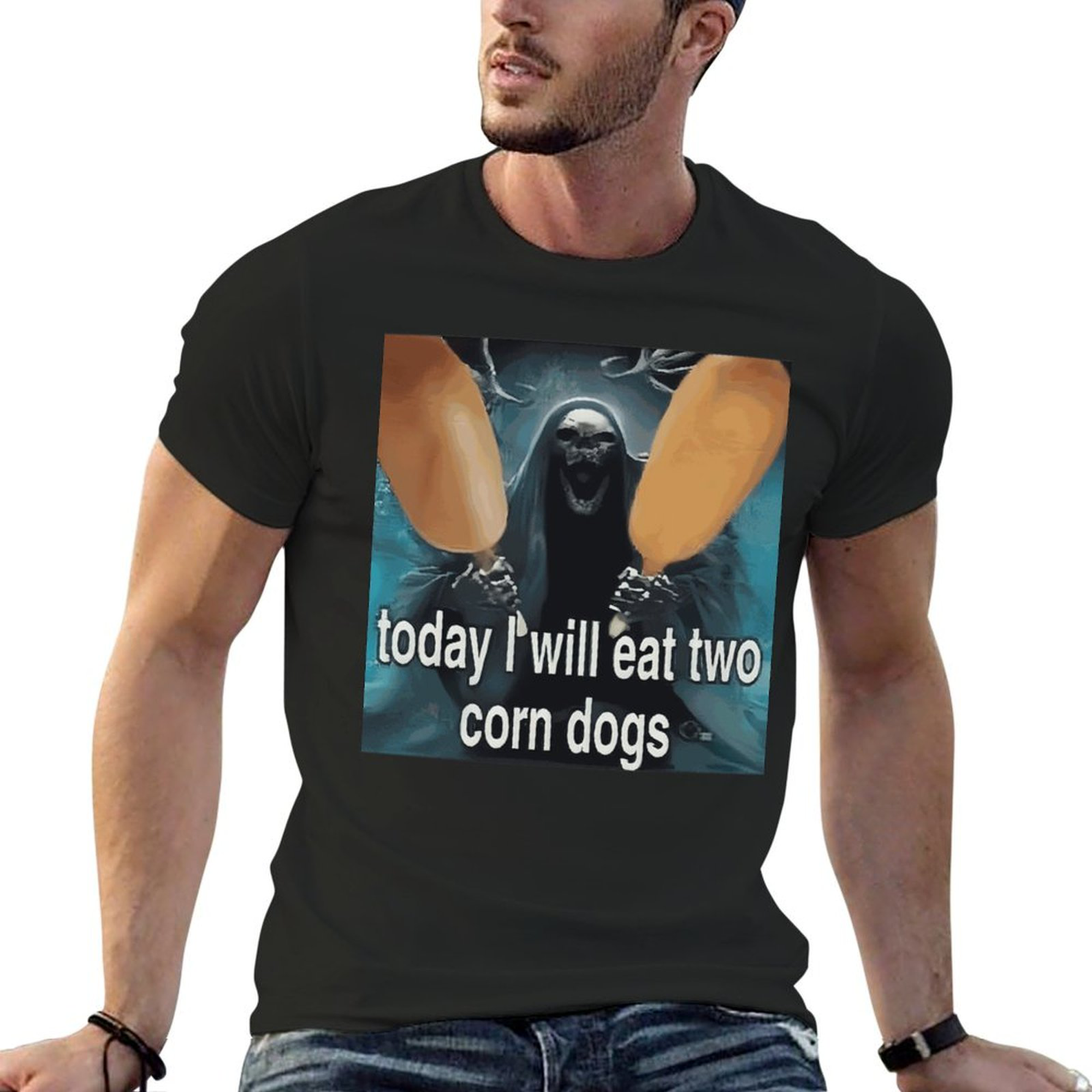 Tee for Men Today I Will Eat Two Corn Dogs