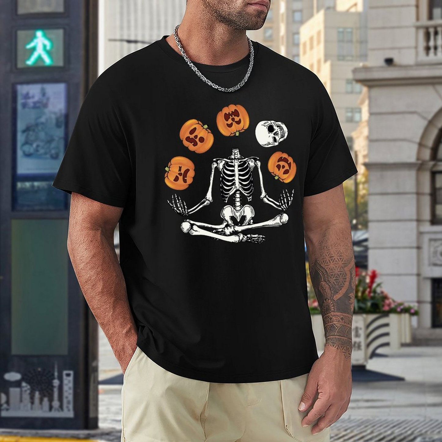 Men's T-shirt Pumpkin Bones