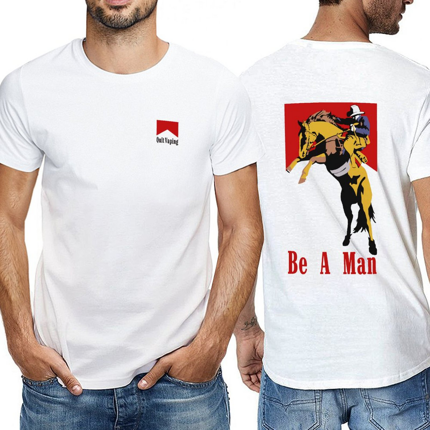 Quit vaping, Be a man,Men‘s Short Sleeve T-shirt