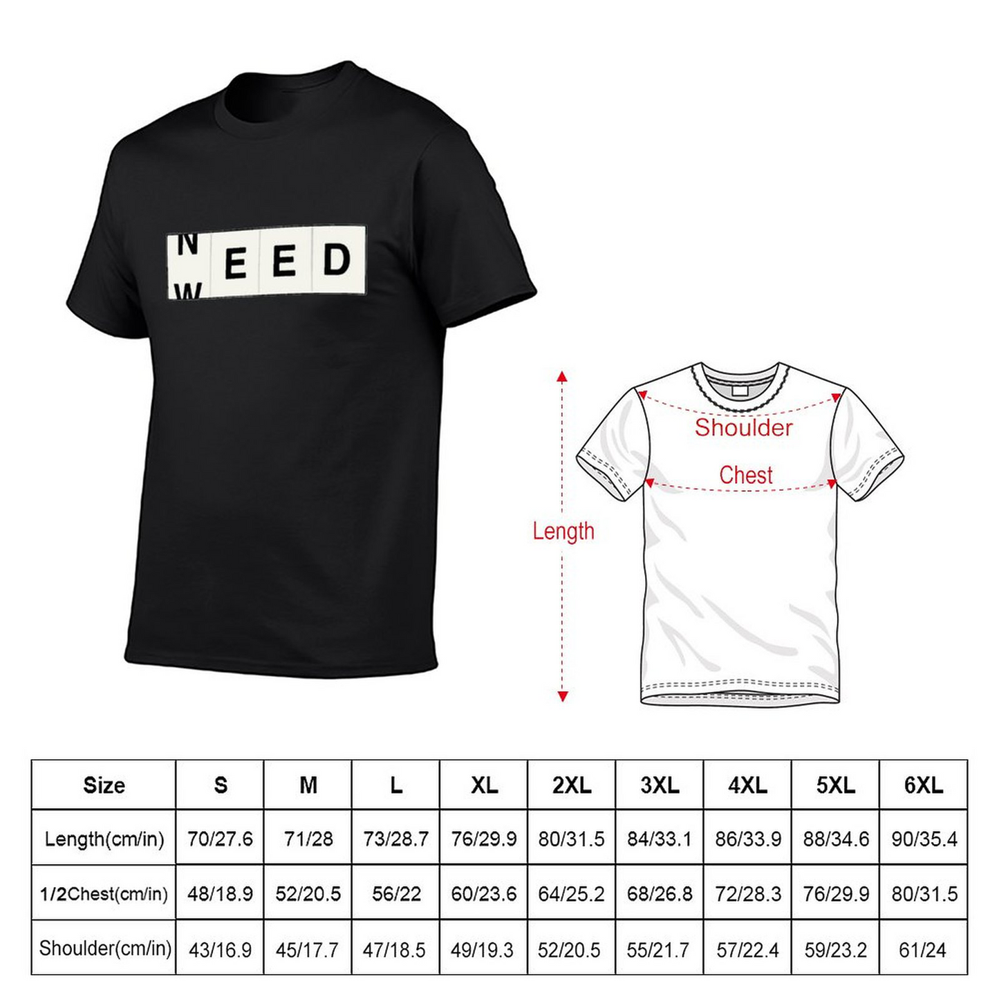 Short Sleeve T-shirt for Men Need-weed