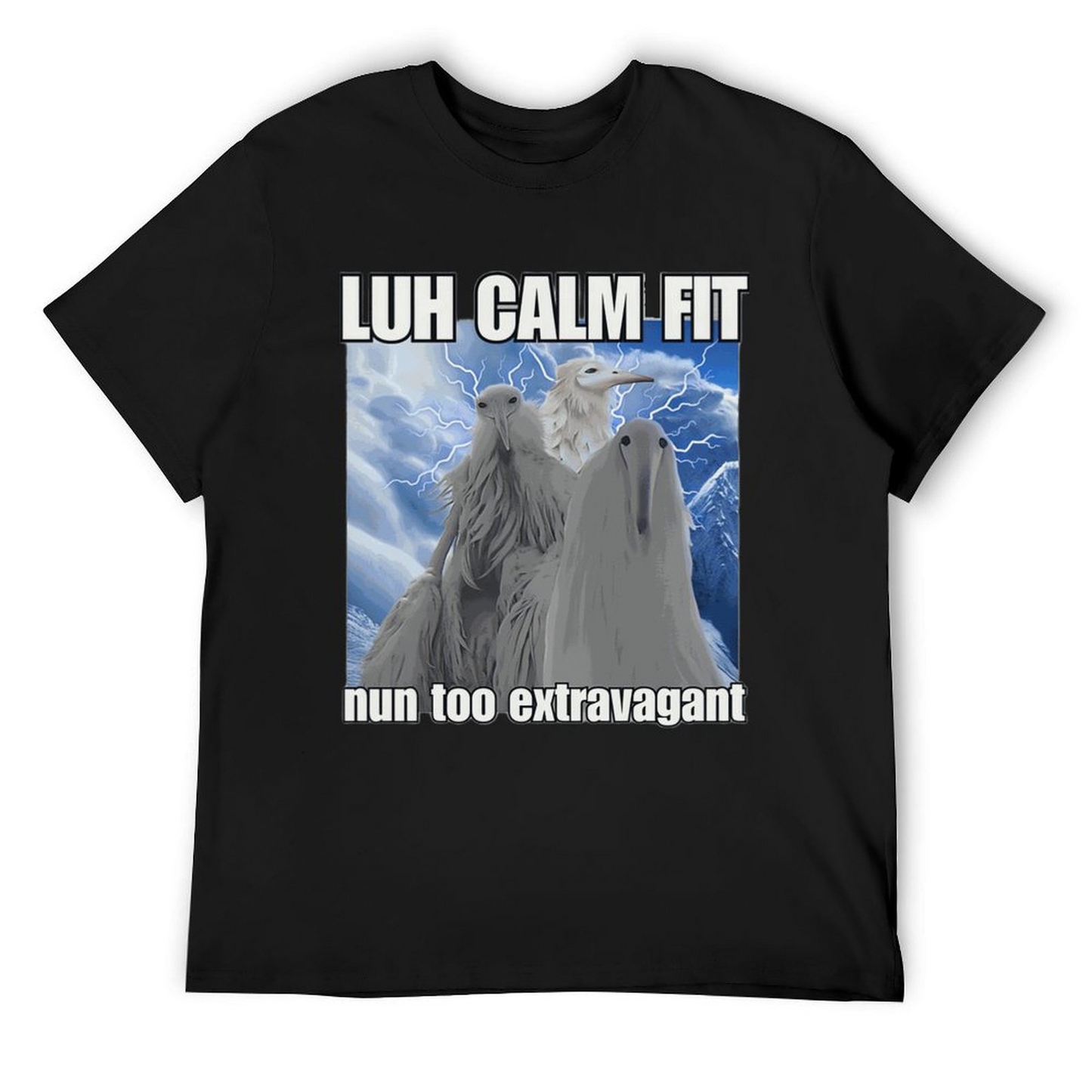 Short Sleeve T-shirt for Men Lun Calm Fit Nun Too Extravagant 2027